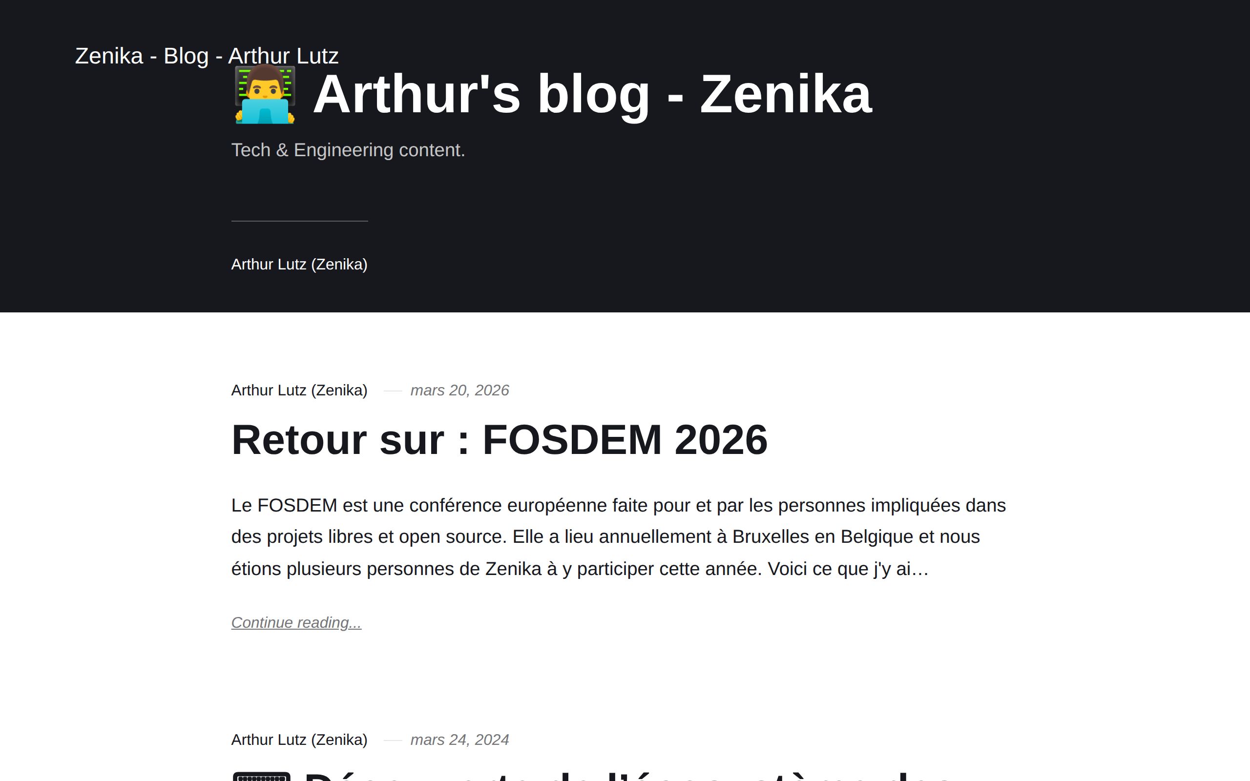 Copie d'écran de https://arthurzenika.codeberg.page/blog/